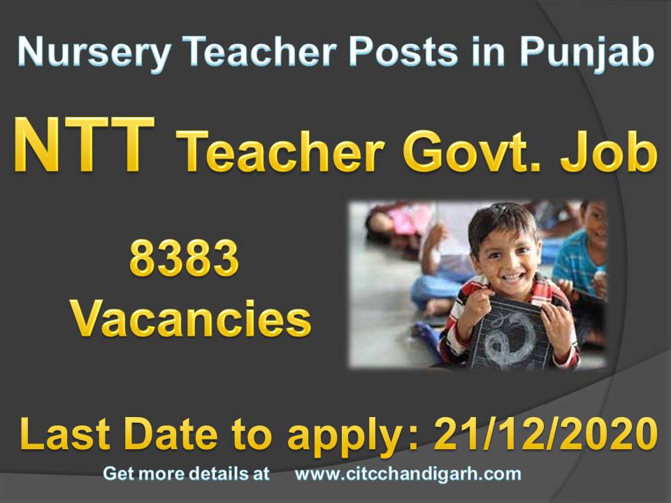 Government Jobs for NTT Teachers in Punjab