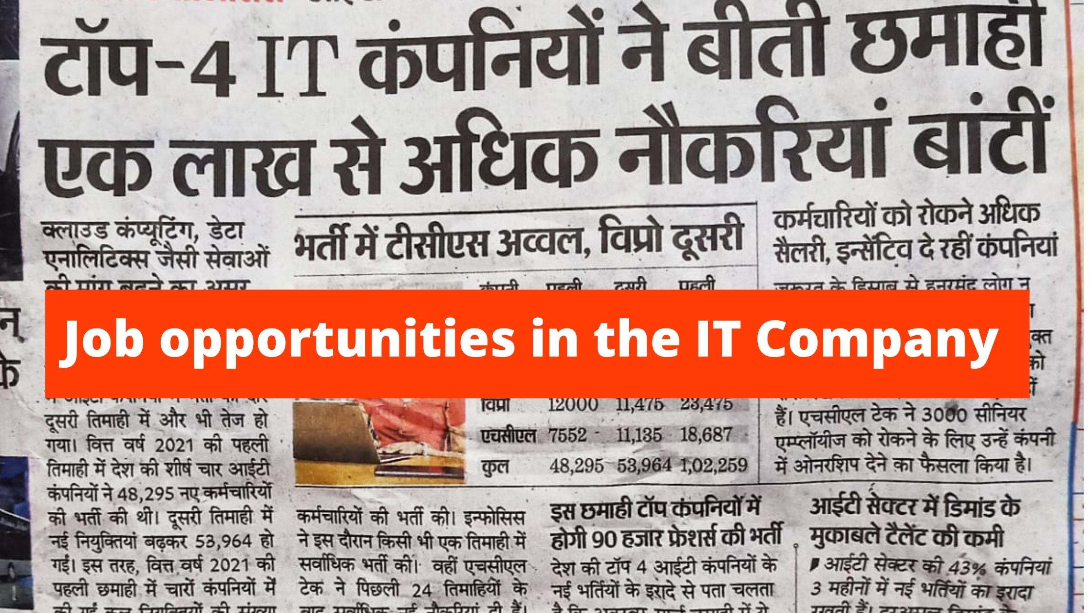 Job opportunities in the IT Company