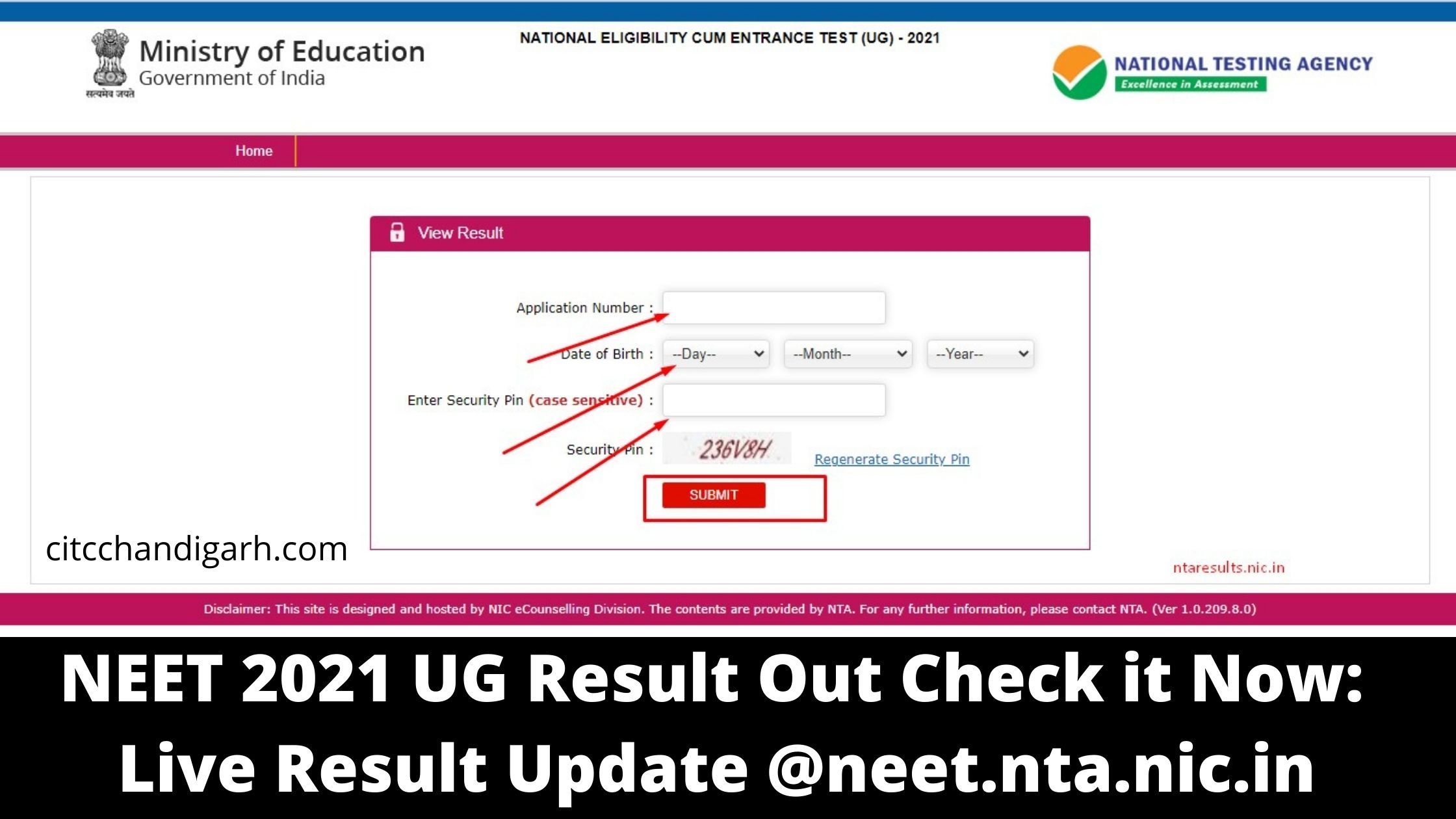 NEET 2021 UG Result Out Check it Now: Live Result Update @neet.nta.nic.in